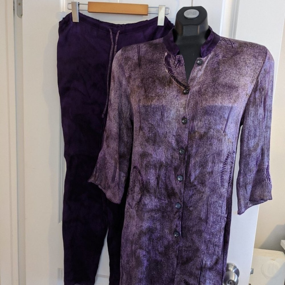 Good Earth Hand Made Set 100% Rayon lounge set tie-dye Set Bohemian